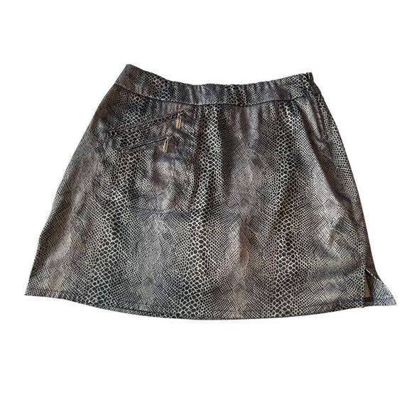 JAMIE SADOCK size 12 Golf Skort Skirt shorts Black Gray snakeskin snake print - Picture 2 of 9